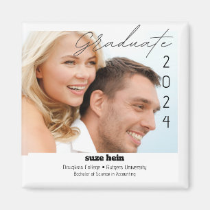 Graduate Couples Photo 20XX Simple Announcement Magnet