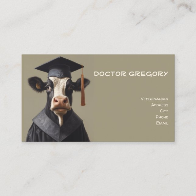 Graduate Cow Business Card (Front)