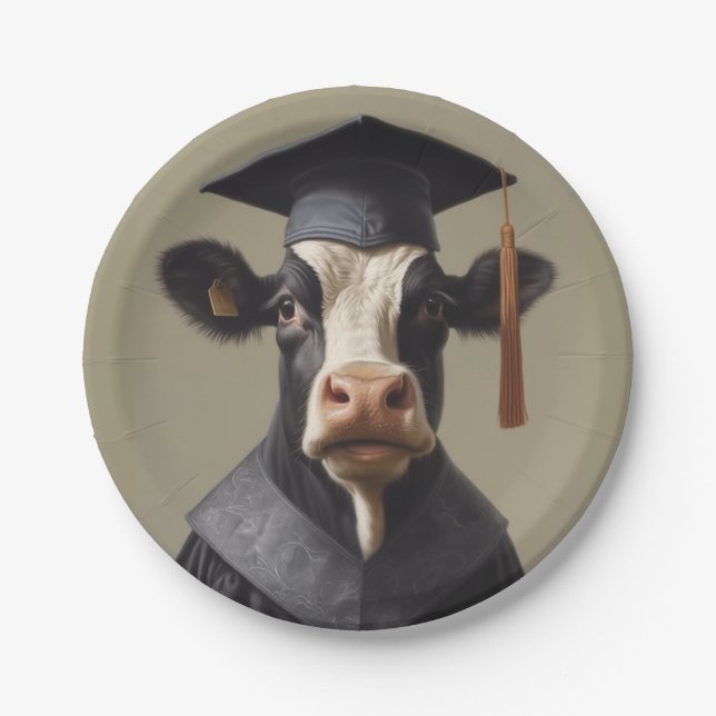 Graduate Cow Paper Plates (Front)