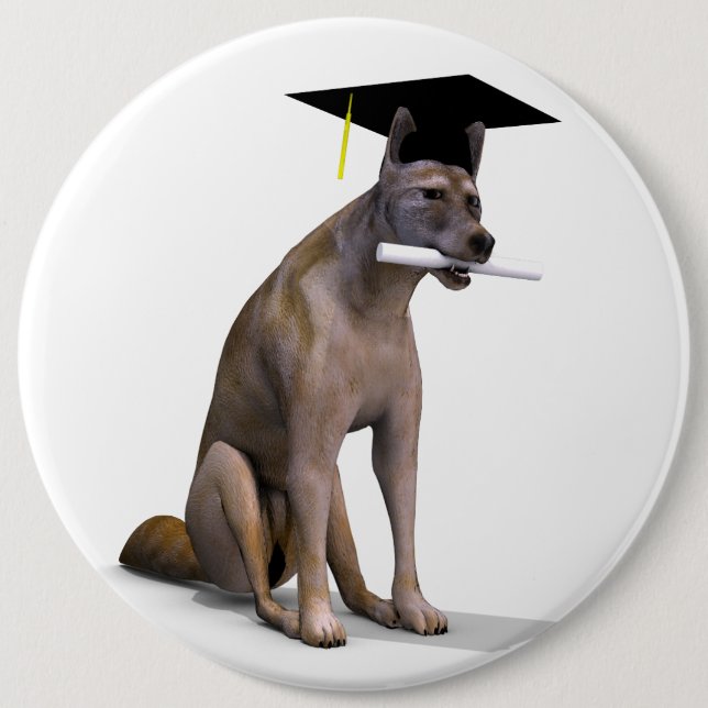 Graduate Coyote Pinback Button (Front)