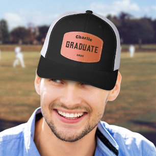 Graduate Custom Graduation Party Personalized Leather Patch Hat