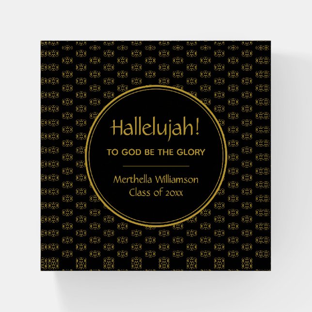 Graduate Custom HALLELUJAH Christian Keepsake Paperweight (Front)