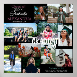 Graduate Custom Multi Photo Collage 6 V1 Poster