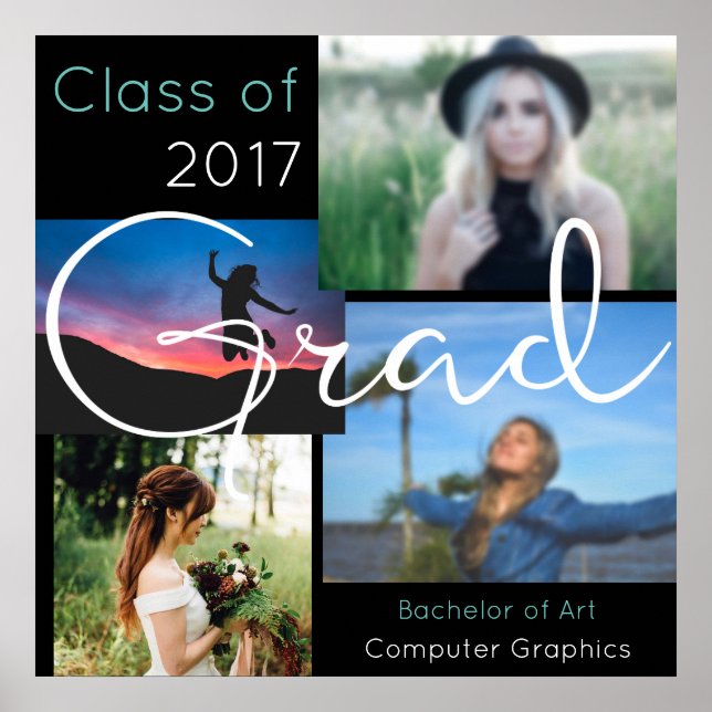 Graduate Custom Photo Collage Poster (Front)