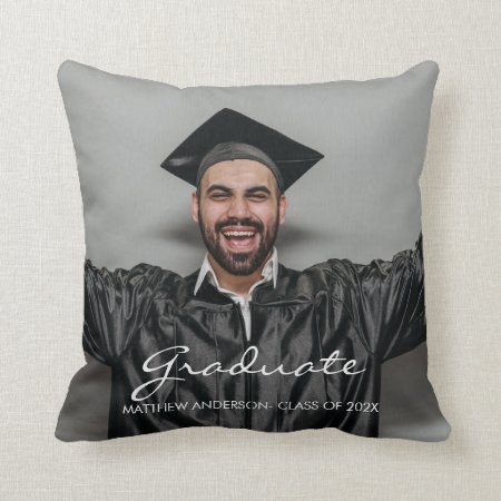 Graduate Custom Photo Throw Pillow