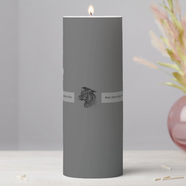 Graduate Custom Text Pillar Candle (In Situ)