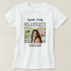 Graduate Custom Year Photo Red College T-Shirt
