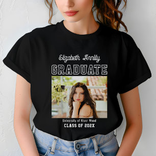 Graduate Custom Year Photo Red College T-Shirt
