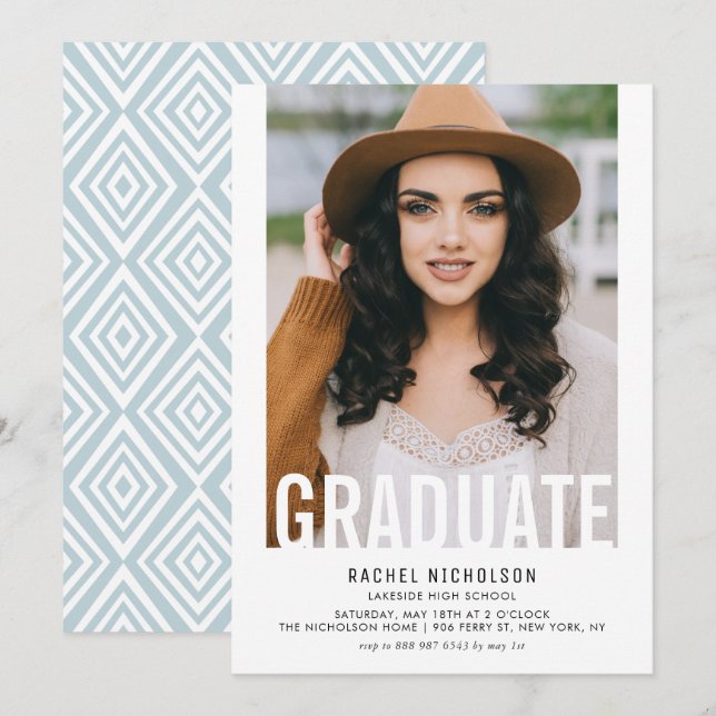 Graduate Cutout Photo Graduation Party Invitation (Front/Back)