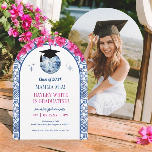 Graduate Dancing Queen Disco Graduation Party Invitation (Creator Uploaded)