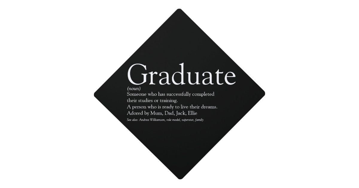 Graduate Definition Class Of 2021 Fun Modern Graduation Cap Topper