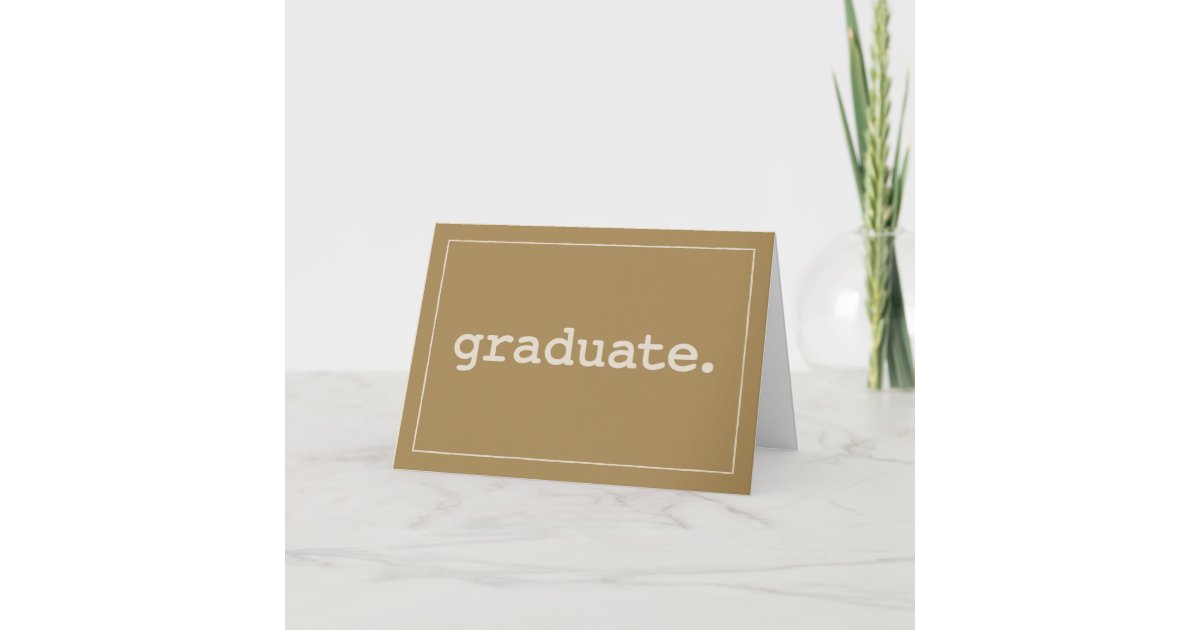 Graduate Definition Congratulations Simple Brown Card | Zazzle