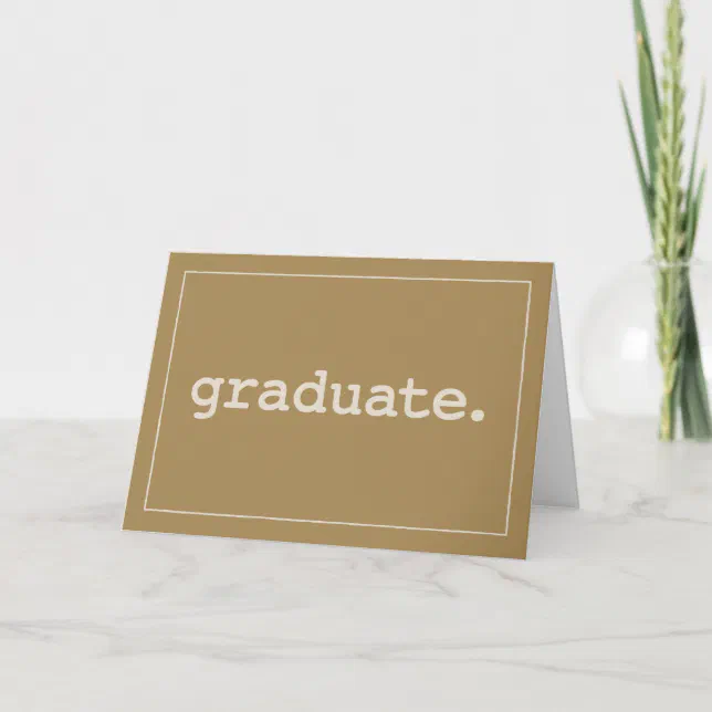 Graduate Definition Congratulations Simple Brown Card | Zazzle
