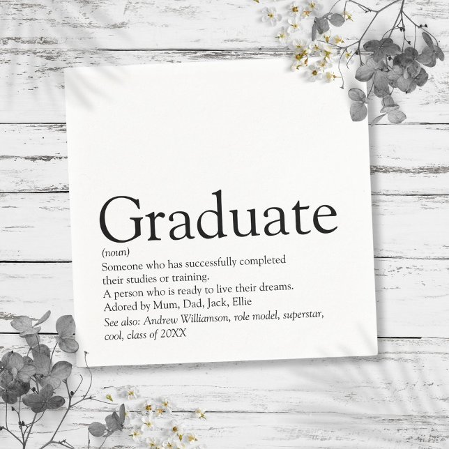 Graduate Definition Fun Modern Napkins (Graduate Definition Fun Modern Napkins)