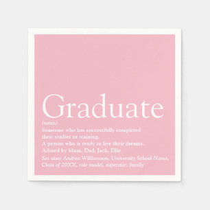 Graduate Definition Girly Pink Modern Napkins