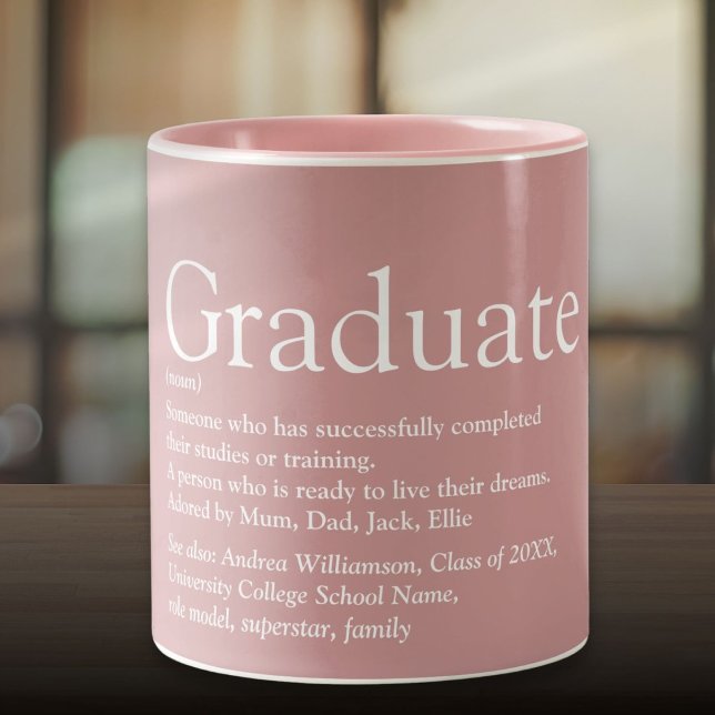 Graduate Definition Modern Dusty Rose Two-Tone Coffee Mug (Graduate Definition Modern Dusty Rose Two-Tone Coffee Mug)