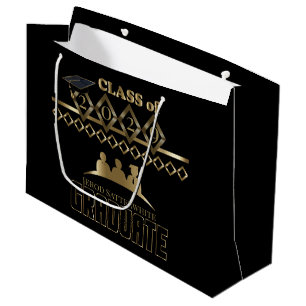 Graduate - DIY Year and Name - Black Large Gift Bag