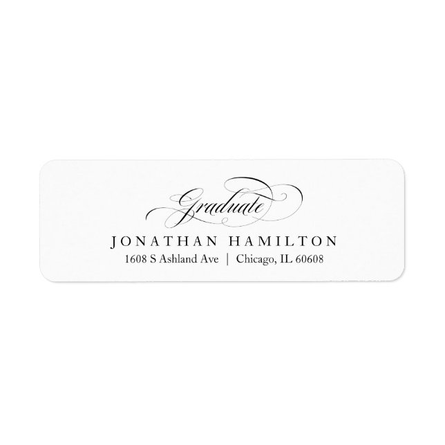 Graduate Elegant Calligraphy Graduation Label (Front)