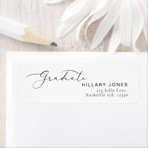 Graduate Elegant Calligraphy Return Address Label