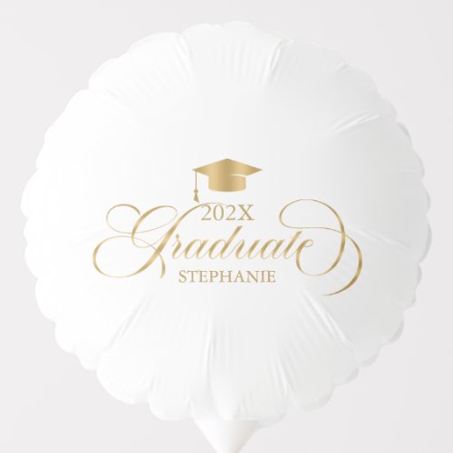 Graduate Elegant Gold Script Typography Balloon