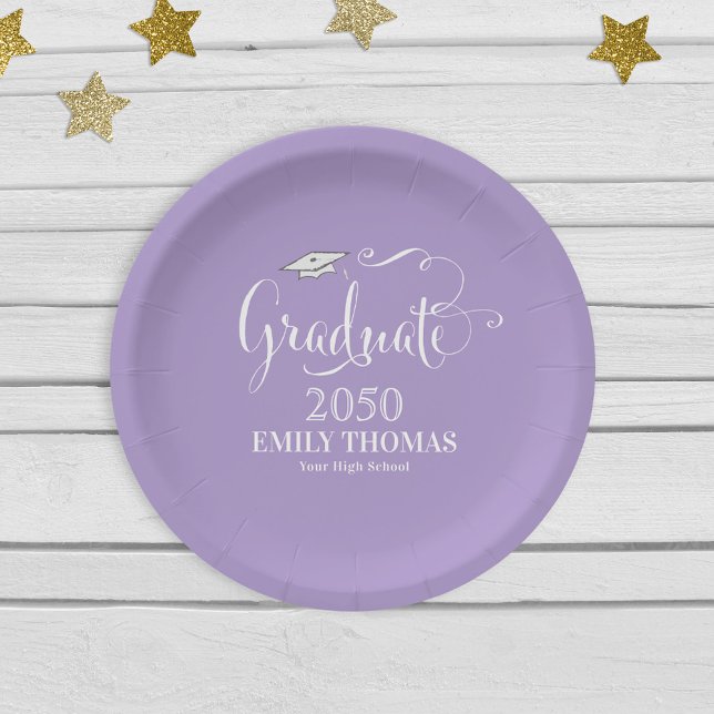 Graduate Elegant Modern Trendy Simple Class Of Paper Plates (Creator Uploaded)