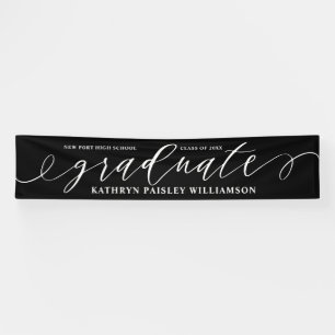 Graduate Elegant Script Graduation Celebration Banner