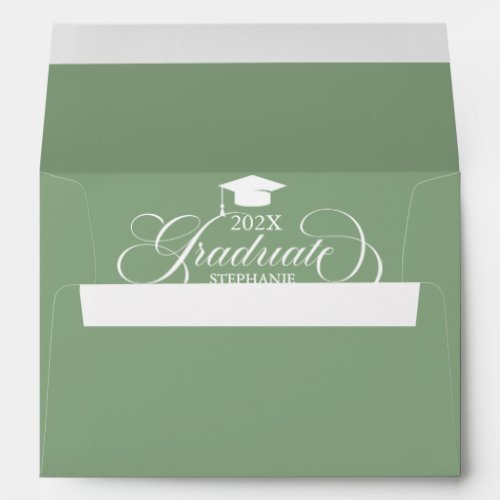 Graduate Elegant White Script Typography Envelope