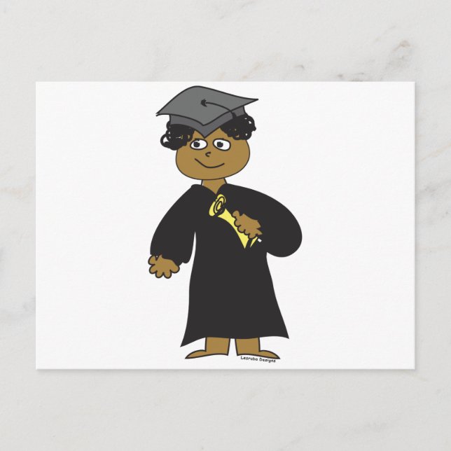 Graduate, Ethnic Male Announcement Postcard (Front)