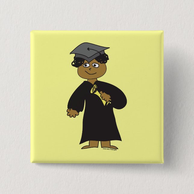 Graduate, Ethnic Male Pinback Button (Front)