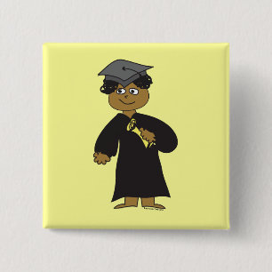 Graduate, Ethnic Male Pinback Button