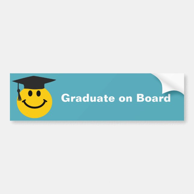Graduate face bumper sticker (Front)