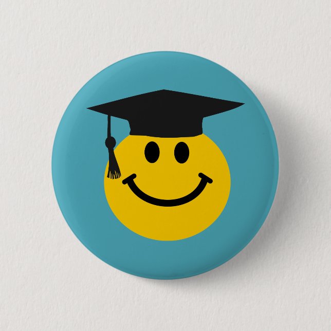 Graduate face pinback button (Front)