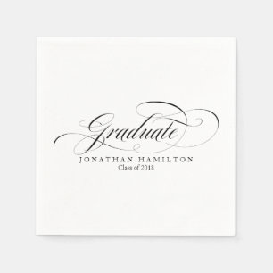 Graduate Fancy Calligraphy Graduation Napkins