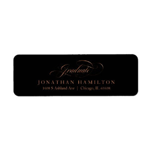 Graduate Foil Copper Elegant Script Graduation Label