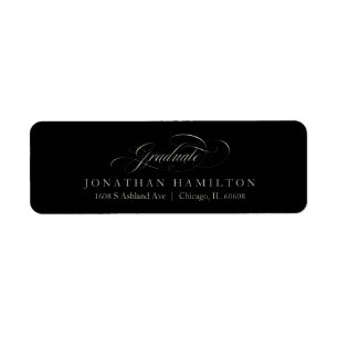 Graduate Foil Silver Elegant Script Graduation Label