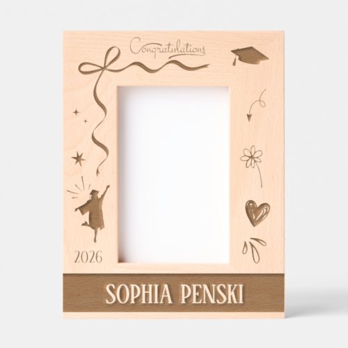 Graduate for Girl Laser Etched Picture Frame Graduate for Girl Laser Etched Picture Frame