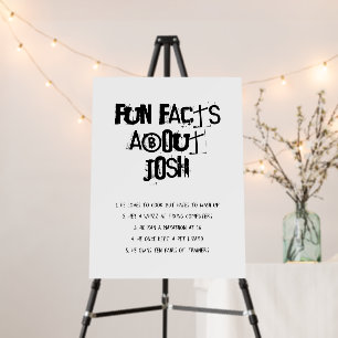 Graduate Fun Facts Grad Graffiti Black Custom Foam Board