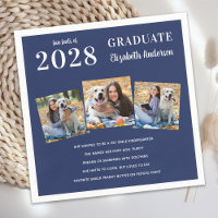 Graduate Fun Facts Photo Collage Blue Graduation