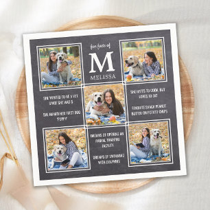 Graduate Fun Facts Rustic Unique Photo Collage Napkins