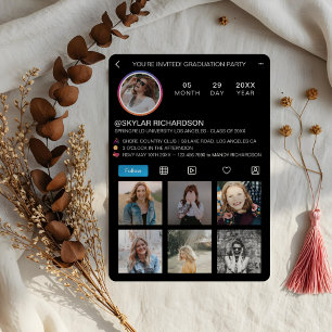 Graduate Fun Instagram Social Media Grad Party Invitation