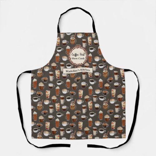 Graduate Gift Coffee Lover First Coffee Then Cook Apron