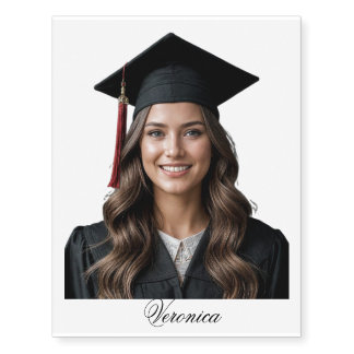 Graduate Girl Smiling Temporary Tattoos