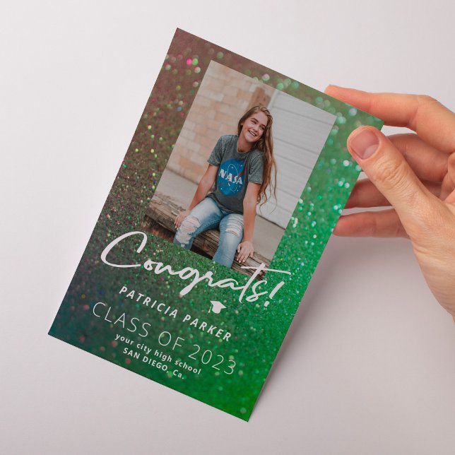 Graduate girly modern high school photo graduation announcement (Creator Uploaded)
