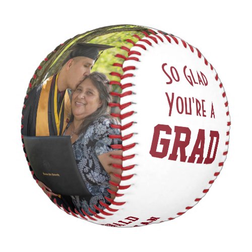 Graduate GLAD GRAD Photo Monogram Graduation Baseball