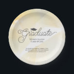 Graduate Gold Abstract with Bible Verse  Paper Plates<br><div class="desc">Celebrate your graduates achievements! These paper plates have a gold and gray abstract background with the word "Graduate" in a trendy script with a graduation cap above and name and year below. This plate also features the bible verse Ephesians 2:10 For we are God's handiwork, created in Christ Jesus to...</div>