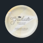 Graduate Gold Abstract with Bible Verse  Paper Plates<br><div class="desc">Celebrate your graduates achievements! These paper plates have a gold and gray abstract background with the word "Graduate" in a trendy script with a graduation cap above and name and year below. This plate also features the bible verse Ephesians 2:10 For we are God's handiwork, created in Christ Jesus to...</div>