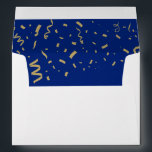 Graduate Gold Foil Confetti Elegant Blue Lined Envelope<br><div class="desc">Graduate Gold Foil Confetti Elegant Blue Lined envelope</div>