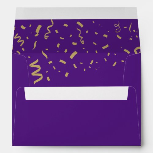 Graduate Gold Foil Confetti Elegant Purple Envelope