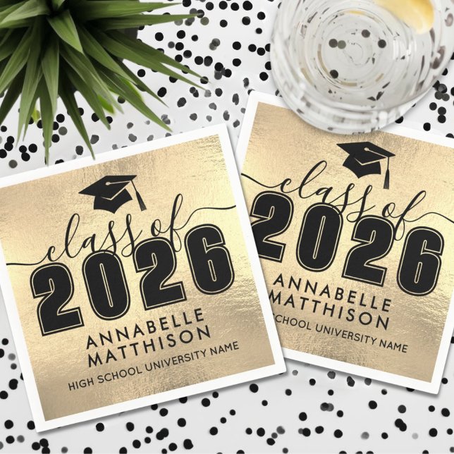 Graduate Gold Graduation Napkins (Graduate Gold Graduation Napkins)