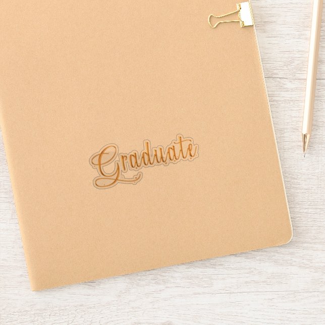 Graduate gold script sticker (Notebook)